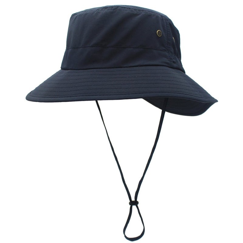 LLmoway Women UPF50+ Outdoor Wide Brim Packable Sun Hat Dry Fit Fishing Camping Hats Adjustable Navy - Image 1